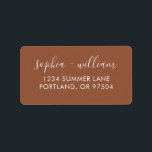 Boho Terracotta Return Address Labels<br><div class="desc">Deze moderne terracotta-retouretiketten zijn voorzien van een minimalistisch ontwerp met een aardig,  boho-woestijnkleurschema en een schone,  moderne typografie.</div>