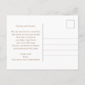 Boho Terracotta Roest Beige Bloem Schrift Verhuizi Aankondigingskaart (Achterkant)