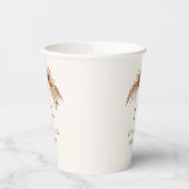 Boho Terracotta Roestige Herfst Bloemige Bruiloft Papieren Bekers (Links)