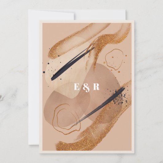 Boho Terracotta roos gouden glitter bruine tinten Kaart (Achterkant)