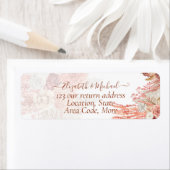 Boho Terracotta Roos Pampas Gras Bloem Bruiloft Etiket (Insitu)