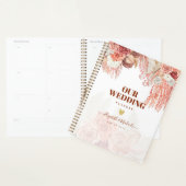 Boho Terracotta Roos Pampas Gras Bloem Bruiloft Planner (Display)