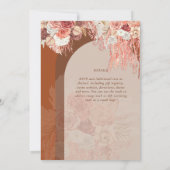 Boho Terracotta Roos Pampas Grass Floral Wedding (Achterkant)