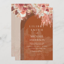 Boho Terracotta Roos Pampas Grass Floral Wedding