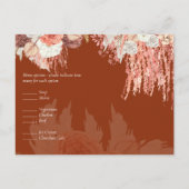 Boho Terracotta Roos Pampas Grass Floral Wedding Briefkaart (Achterkant)