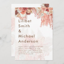 Boho Terracotta Roos Pampas Grass Floral Wedding