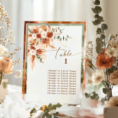 Boho Terracotta Roos Pampas Tafel 1 Zitplaatsindel