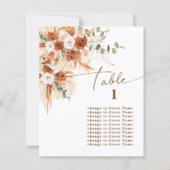 Boho Terracotta Rose Pampas Table 1 Seating Plan (Voorkant)