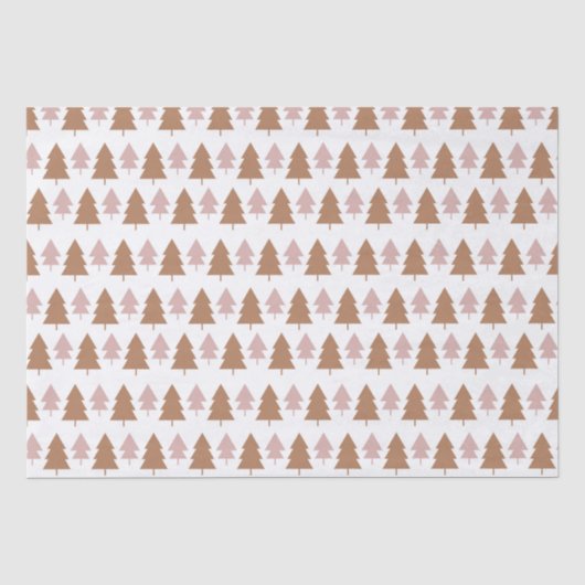 Boho Terracotta Roze Witte Kerstbomen Vakantie Tissuepapier (Voorkant)