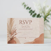 Boho terracotta RSVP kaart (Staand voorkant)