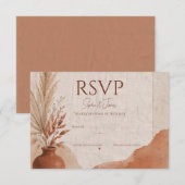 Boho terracotta RSVP kaart (Voorkant / Achterkant)