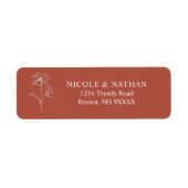 Boho Terracotta Rust beige Wedding Label (Voorkant)