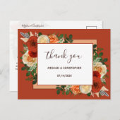 Boho Terracotta Rust Floral Wedding Thank You Briefkaart (Voorkant / Achterkant)