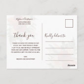 Boho Terracotta Rust Floral Wedding Thank You Briefkaart (Achterkant)