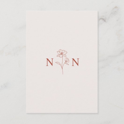 Boho Terracotta Rust Flower Wedding | Details Encl Informatiekaartje (Achterkant)