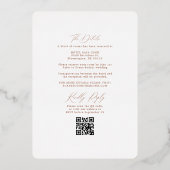 Boho Terracotta Rust Wedding Arch & RSVP QR Code Folie Uitnodiging (Achterkant)