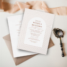 Boho Terracotta Rust Wedding Arch & RSVP QR Code