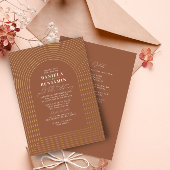Boho Terracotta Rust Wedding Arch & RSVP QR Code Folie Uitnodiging