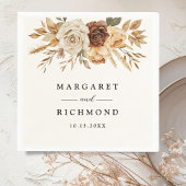 Boho Terracotta Rustieke Bloemen Huwelijk Servet