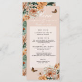 Boho Terracotta Sage Bloemen Herfst Bruiloft Menu (Voorkant / Achterkant)