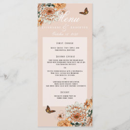 Boho Terracotta Sage Bloemen Herfst Bruiloft Menu