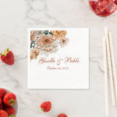 Boho Terracotta Sage Herfst Bloemenbruiloft Servet (Insitu)