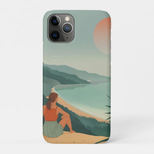 Boho Terracotta Sage Kust Baai Zonsondergang Lands Case-Mate iPhone Case