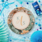 Boho Terracotta Sage Monogram Herfst Bruiloft Papieren Bordje (Feest)