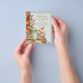 Boho Terracotta Sage Tea Party Baby Vrijgezellenfe Flyer (Hand)