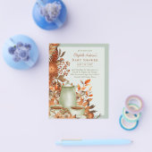 Boho Terracotta Sage Tea Party Baby Vrijgezellenfe Flyer (Enkel)