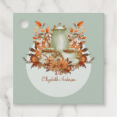 Boho Terracotta Sage Tea Party Bloemen EVENEMENT Bedankjes Labels (Voorkant)