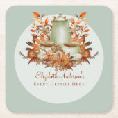 Boho Terracotta Sage Tea Party Bloemen Evenement D Kartonnen Onderzetters (Voorkant)