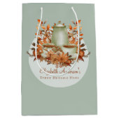 Boho Terracotta Sage Tea Party Bloemen Evenementen Medium Cadeauzakje (Voorkant)