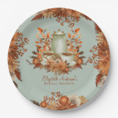 Boho Terracotta Sage Tea Party Eetservies Servies Papieren Bordje (Voorkant)