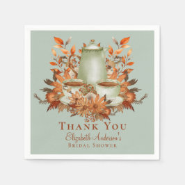 Boho Terracotta Sage Tea Party Eetservies Servies Servet