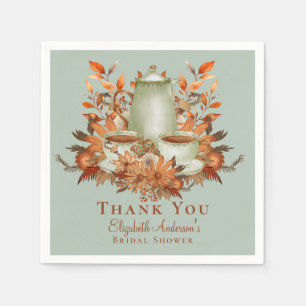 Boho Terracotta Sage Theekrans Servies Servet