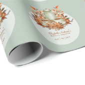 Boho Terracotta Sage Theepartij Baby Bruidsmeisje  Cadeaupapier (Rol Hoek)