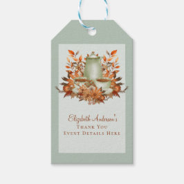 Boho Terracotta Sage Theetuin Bloemengebeurtenisse Cadeaulabel