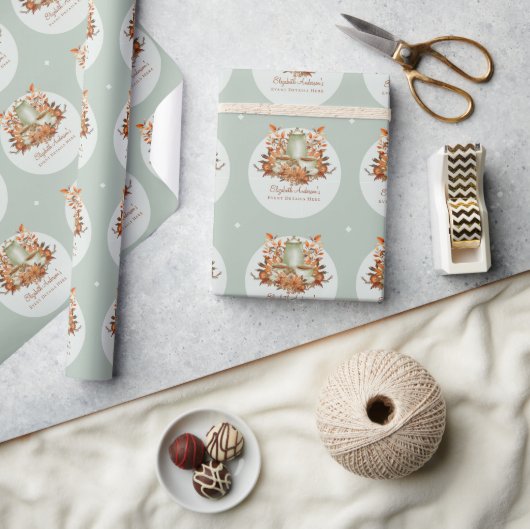 Boho Terracotta Salie Thee Feest Bloem Geschenken Cadeaupapier (Crafts)