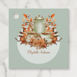 Boho Terracotta Salie Thee Party Bloemen ELKE GEBE Bedankjes Labels