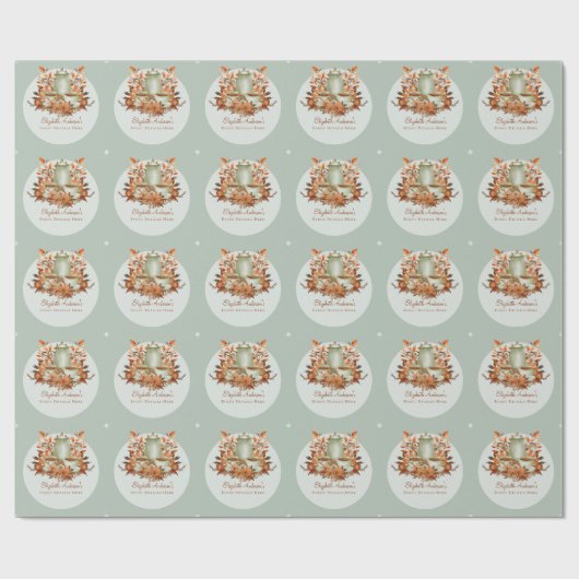 Boho Terracotta Salie Thee Party Bloemstuk Cadeaus Cadeaupapier (Vlak)