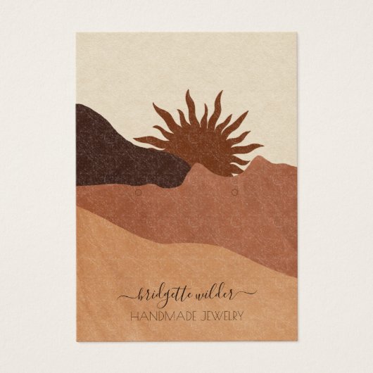 Boho Terracotta Sand Abstract Earring Display Card Visitekaartje (Voorkant)