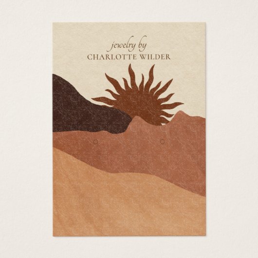 Boho Terracotta Sand Abstract Earring Display Card Visitekaartje (Voorkant)