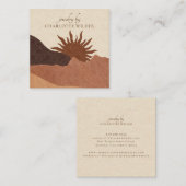 Boho Terracotta Sand Abstract Handmade Jewelry Bus Vierkante Visitekaartje (Voorkant / Achterkant)