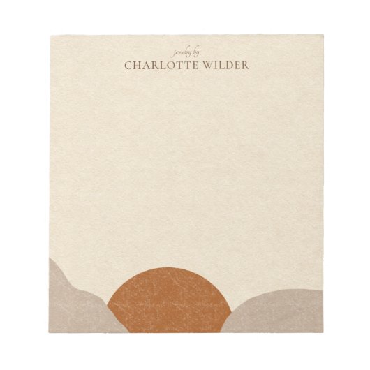 Boho Terracotta Sand Abstract Handmade Jewelry Notitieblok (Voorkant)