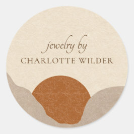 Boho Terracotta Sand Abstract Handmade Jewelry Ronde Sticker