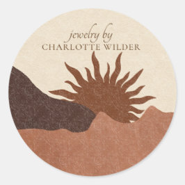 Boho Terracotta Sand Abstract Handmade Jewelry Ronde Sticker