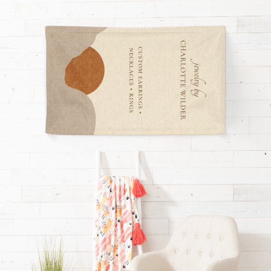 Boho Terracotta Sand Abstract Handmade Jewelry Spandoek (Insitu)