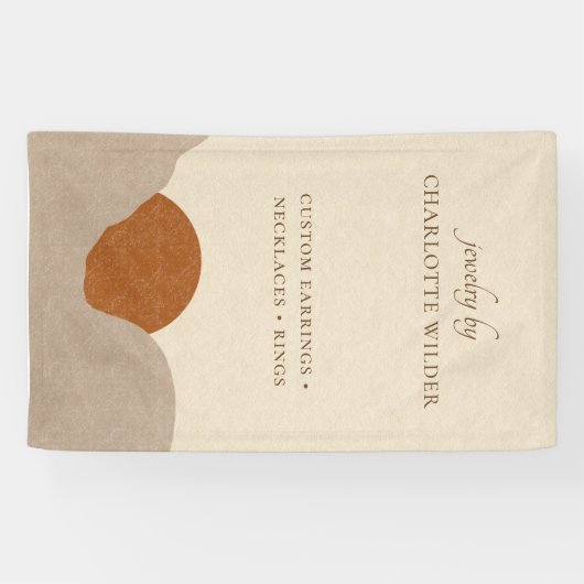 Boho Terracotta Sand Abstract Handmade Jewelry Spandoek (Horizontaal)