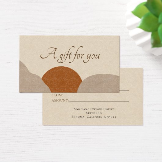 Boho Terracotta Sand Abstract Jewelry Gift Card Visitekaartje (Bureau)